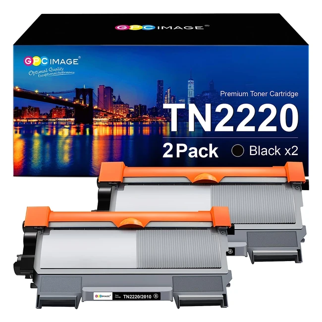 GPC Image Cartucce di Toner Compatibili per Brother TN2220 TN2010 - Nero 2 Pack