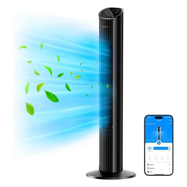 GoveeLife 36 Smart Tower Fan - 8 Speeds, 4 Modes, 24H Timer - Works with Alexa - Ideal for Bedroom, Home Office