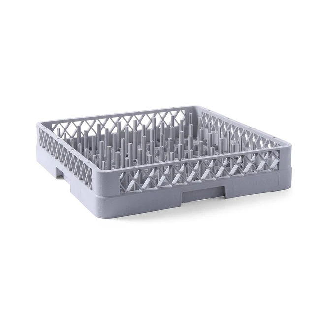 Casier à assiettes Hendi 877104 - Structure avec broches préformées - Débit d'eau maximum - 500mmx500mmx100mm