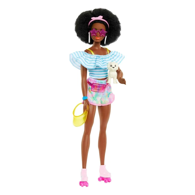 Barbie Doll with Roller Skates  Trendy Clothes - HPL77