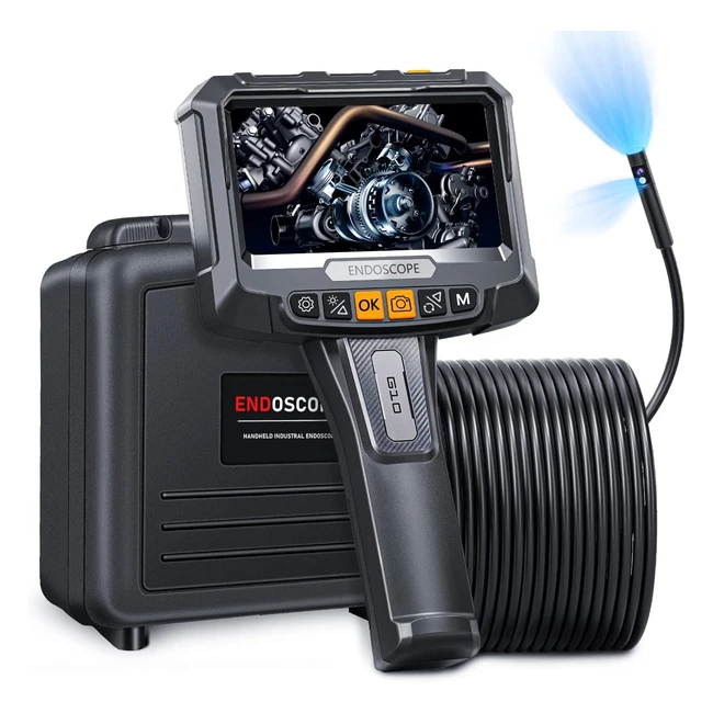 Endoscope industriel SGAINUL IPS 5 pouces - Caméra endoscope industriel double objectif - Caméra étanche IP67 - Carte 32 Go