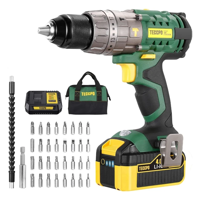 Perceuse Visseuse Sans Fil TECCPO 18V 4000mAh 60Nm 3 en 1 - 21 Positions - Chargeur Rapide