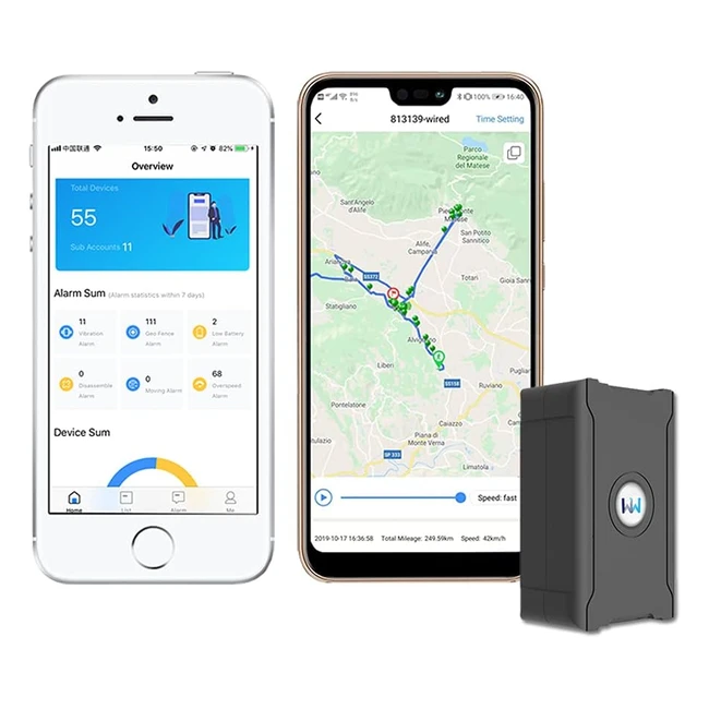 GPS Tracker for Vehicle - Instant Updates Rechargeable Battery Anti-Theft Ful