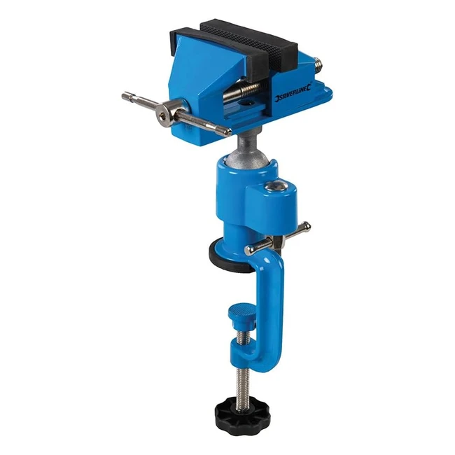 Morsa Multiangolare Silverline VC17 - 70mm - Ganasce in Gomma - Testa Girevole - Inclinabile - Protezione Anti-Marcatura