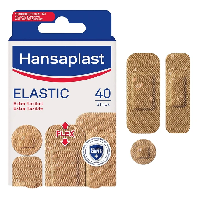 Hansaplast 40 Pansements Elastic - Pansements Précoupés Respirants et Ultra Flexibles - Tailles Variées - Référence 47085