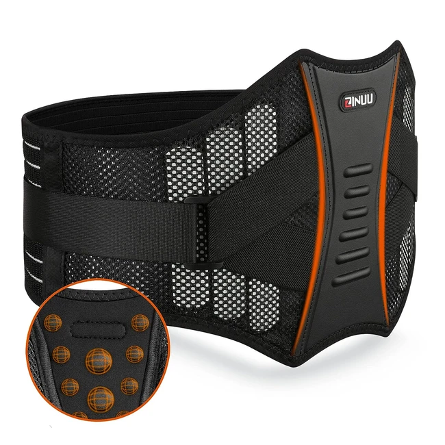 Zinuu Lower Back Support Belt - Adjustable Breathable Lumbar Brace - Back Pain Relief - Waist Belt for Men Women - Universal Waist 70130cm