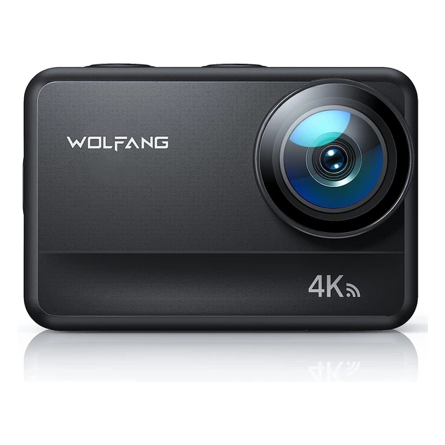 Wolfang GA400 Action Cam 4K 60fps Unterwasserkamera WiFi 8m wasserdicht ohne Gehäuse 30 Eis Bildstabilisator Touchscreen Helm Kamera Fernbedienung 2 x 1350 mAh Batterien und Zubehörset