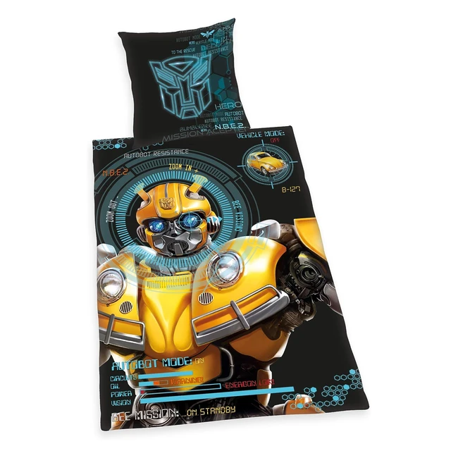 Set Biancheria da Letto Transformers Bumblebee 135x200 cm - Reversibile - Federa