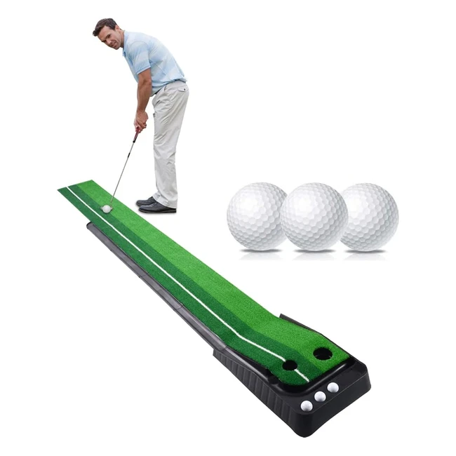 Set Golf Tappetino Putt Signstek con Ostacoli e Ritorno Pallina - Precisione Laser