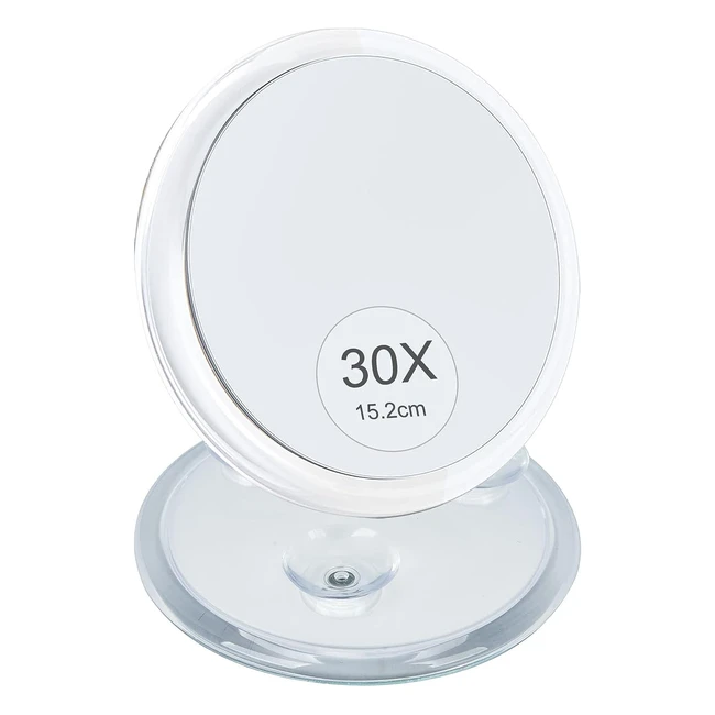 B Beauty Planet Magnifying Mirror 30x Diameter 15cm3 Suction Cups - Travel Makeup Mirror