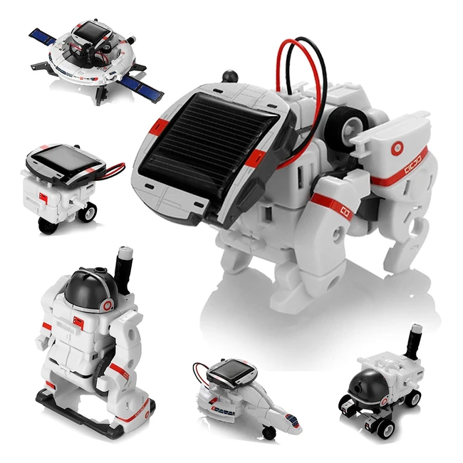 Solar Robot Toys 6 in 1 STEM Learning Kits - Educational Space Moon Exploration Fleet Building Experiment - DIY Solar Power Science Gift for Kids