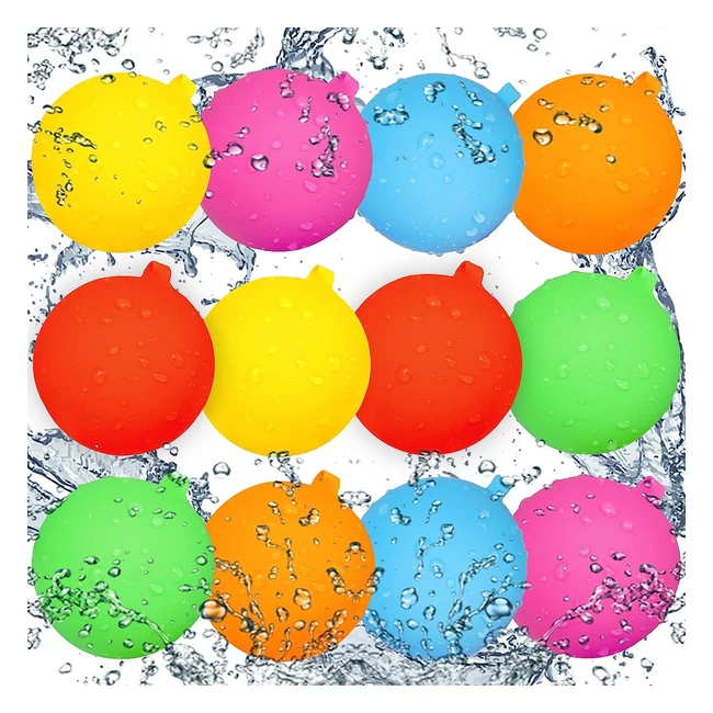 Vatos Reusable Water Balloons - Quick Fill Latex-Free Soft Sealing Splash Balls 