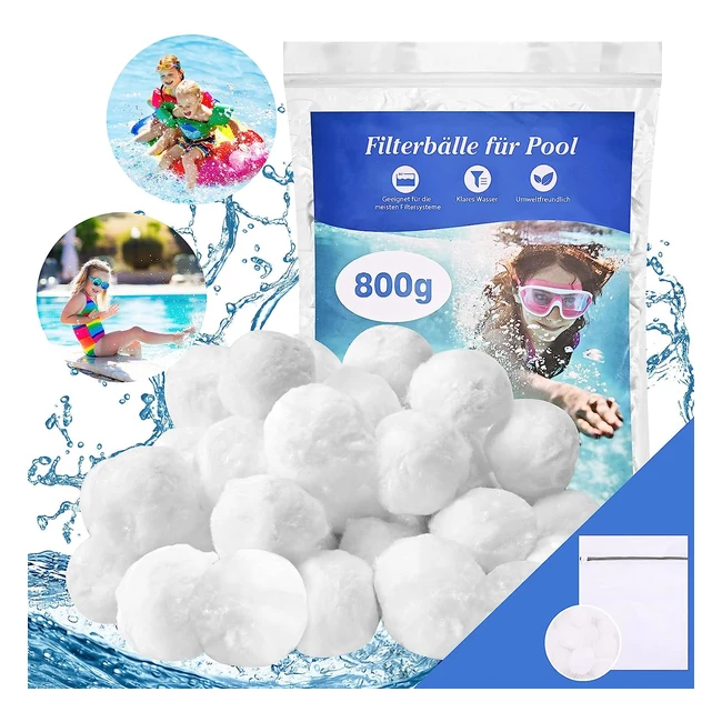 Palline Filtro Piscina 800g - Sfere Filtranti per Piscina - Sostituiscono 29kg di Sabbia - Efficiente e Ecologico