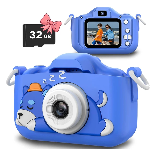 Cámara Selfie para Niños - Regalos de Cumpleaños - Cámara de Vídeo Digital HD - Juguete para Adolescentes - Tarjeta SD de 32 GB