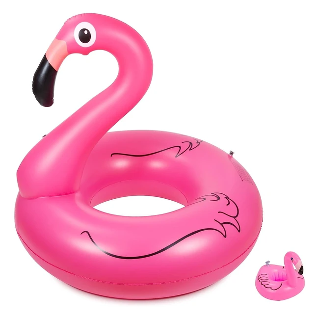 Flotador Inflable Flamenco con Soporte para Bebidas - Verano Divertido