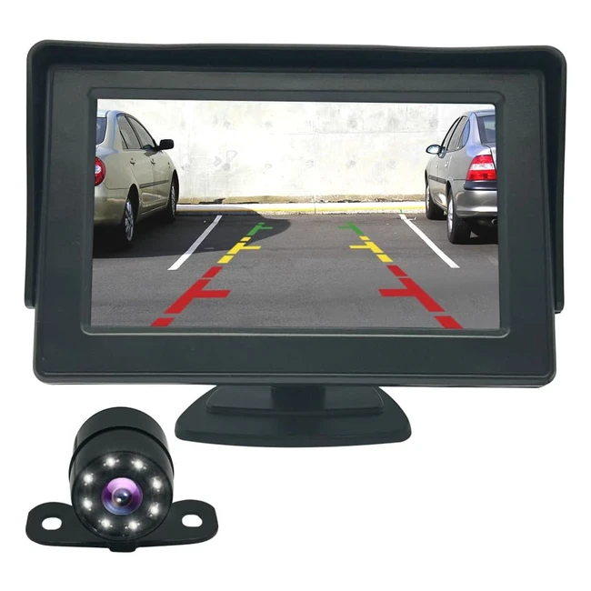 Caméra de recul nocturne voiture numérique avec vision nocturne - IP68 étanche - 4,3