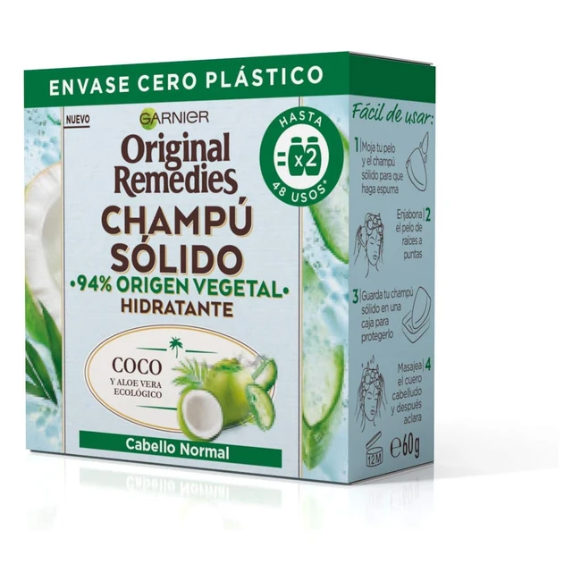 Champu Solido Original Remedies 60gr CocoAloe V3 - Rimedio Naturale per Capelli