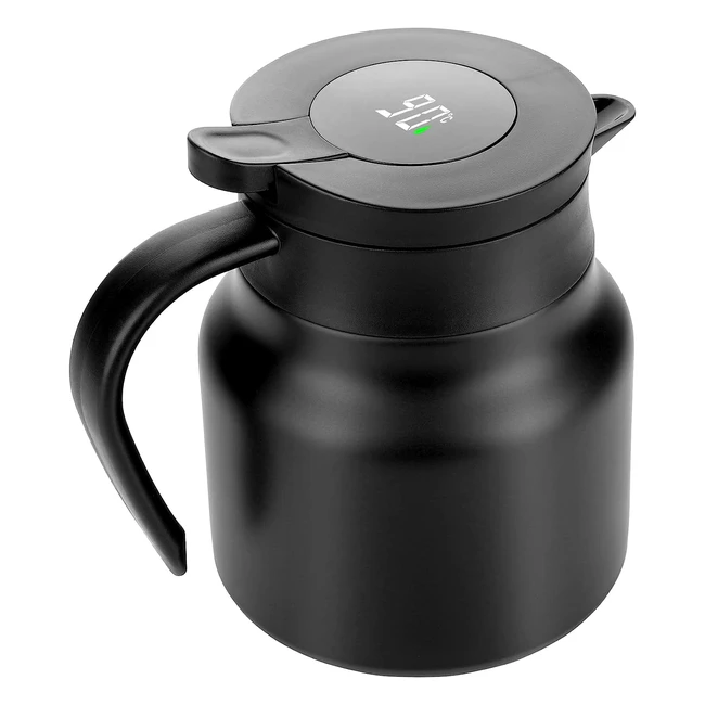 Homealexa Teapot with Infuser Vacuum Coffee Pot - Stainless Steel - Temperature Display - 800ml