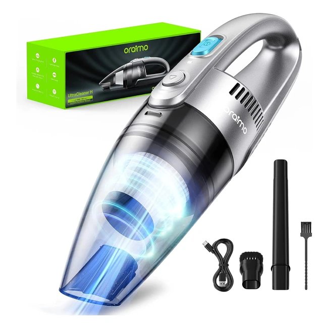Aspirateur à main Oraimo 3 en 1 sans fil, rechargeable, léger 630g, recharge rapide 3 heures, portable pour voiture, chambre, maison - Argent
