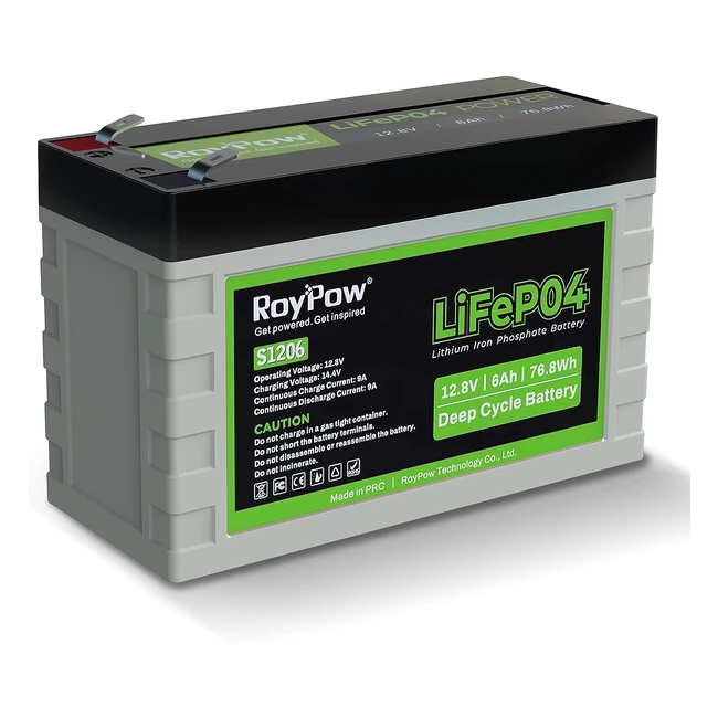 Batterie Lithium Fer Phosphate 12V 6Ah 3500 Cycles - Rechargeable Profondeur - Fish Finder