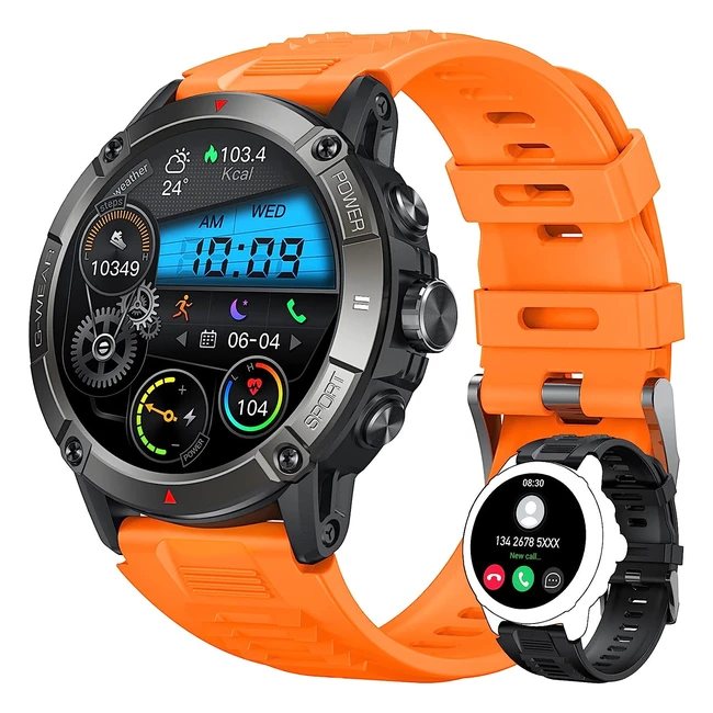 Reloj Inteligente Hombre Smartwatch 154 con Llamadas - Fitness Running Impermeable - Podómetro Pulsómetro - Presión Arterial - Reloj Deportivo Hombre