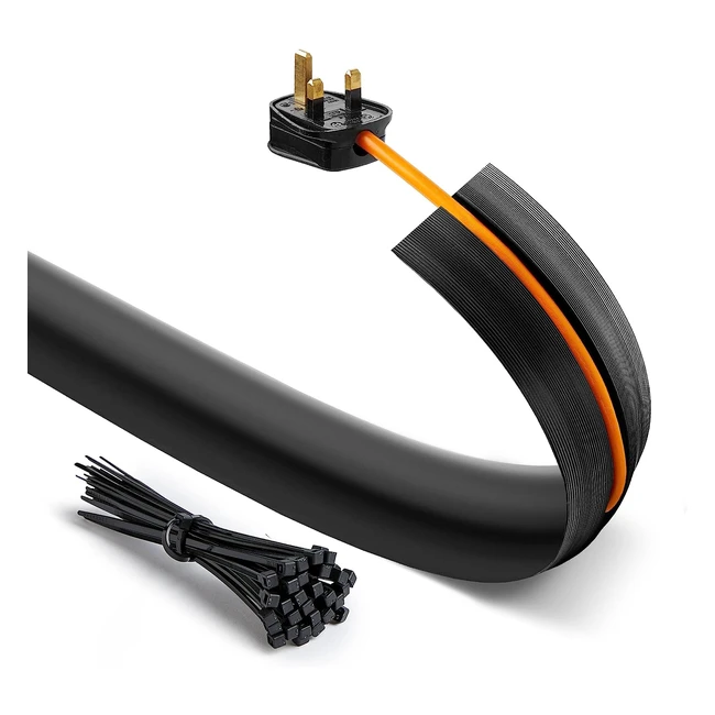 Deeba UK Floor Cable Cover Protector with Cable Ties - Medium Duty Nonslip Base