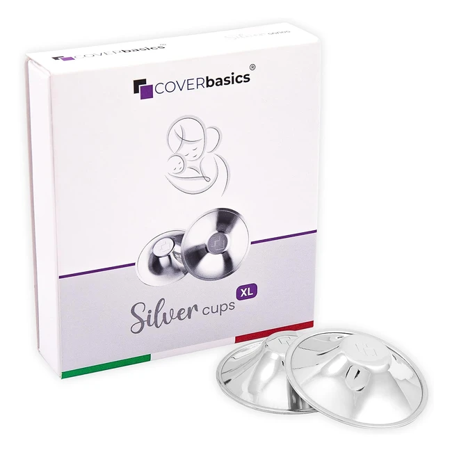 Coques d'allaitement en argent CoverBasics, prévention et soins des crevasses, XL
