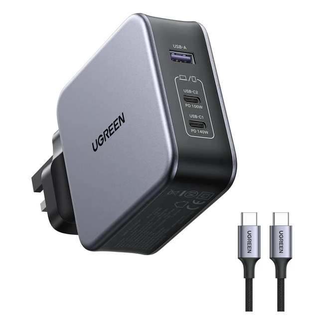 UGREEN 140W USB C Charger - MacBook Pro Charger - NEXODE 3-Port PD31 PPS - Fast Laptop Charger