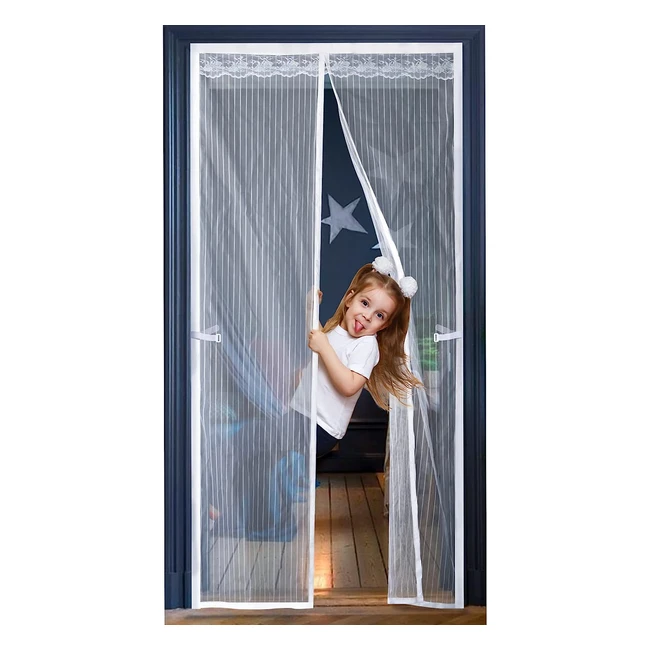 Joreal Fly Screen for Doors 100x210cm  Anti-Mosquito Polyester Mesh  Full Fram
