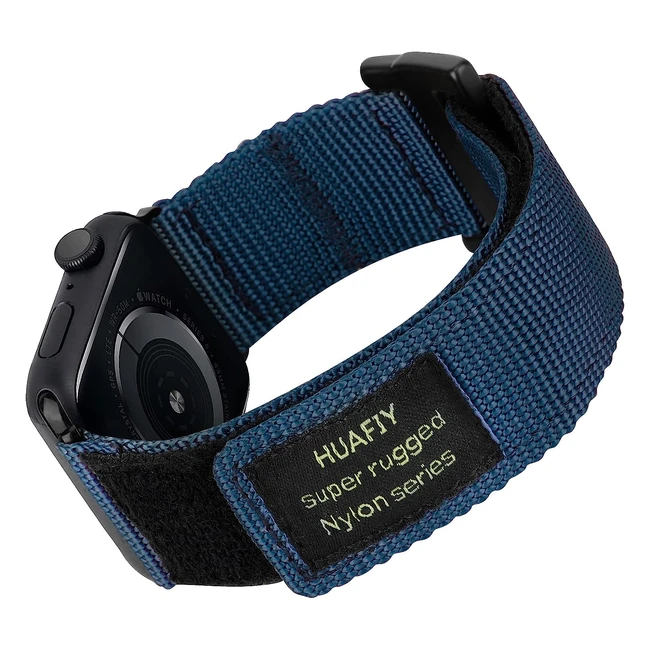 Bracelet de sport en nylon pour Apple Watch - Design Velcro - Compatible avec Apple Watch Series 8/7/6/5/4/3/2/1 - Réf: HUA-123456789