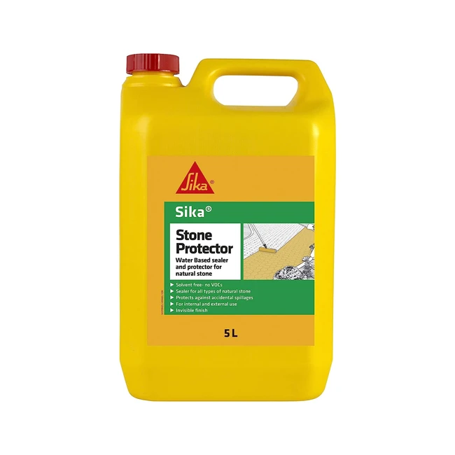 Sika Natural Stone Protector - Water Based Sealer - Protects Against Spillages - 5L
