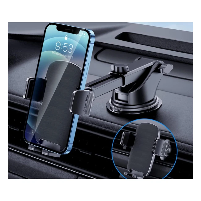 Porta Cellulare Auto Aspirazione Grado Militare - Supporto Stabile per Smartphone iPhone