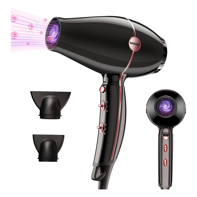 Wadodo Ionic Hair Dryer 2000W - Fast Drying, Lightweight, Low Noise - Salon Ion Hair Dryers for Women Men