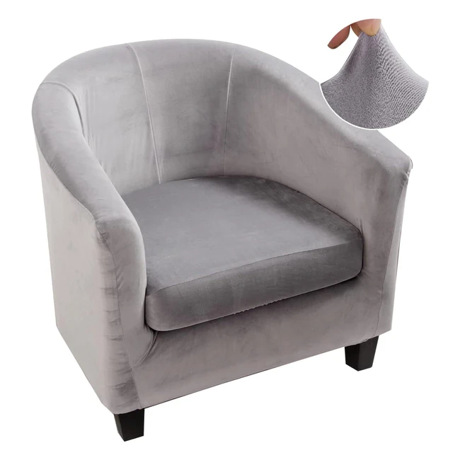 Copripoltrona 1 Posto Elasticizzato - Jaotto - Tessuto Velluto Lavabile - Grigio