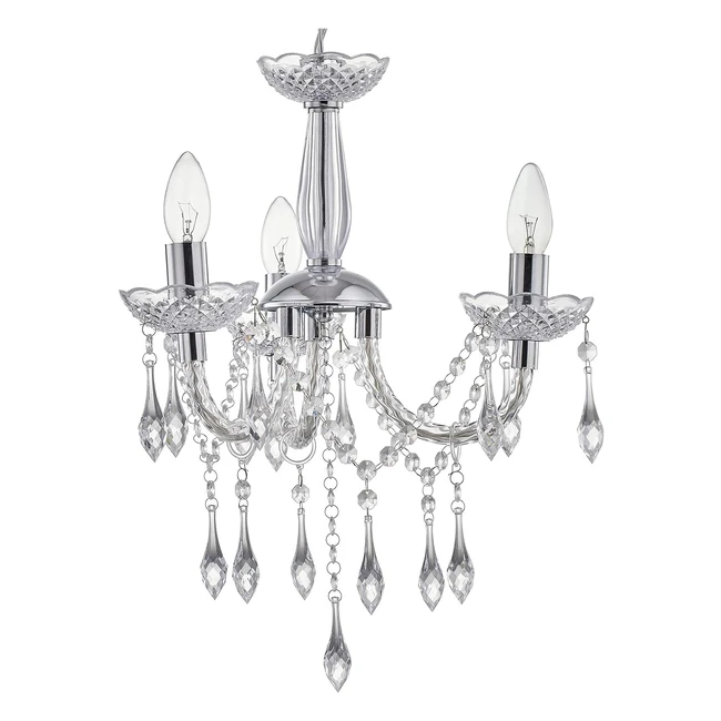 Leezm Bedroom Crystal Chandelier Ceiling Lights Fitting Silver Chrome Small Hang