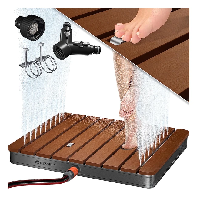 Ducha de Jardín Kesser - Modelo 70x55 cm - Regulable en Altura - Resistente a los Rayos UV