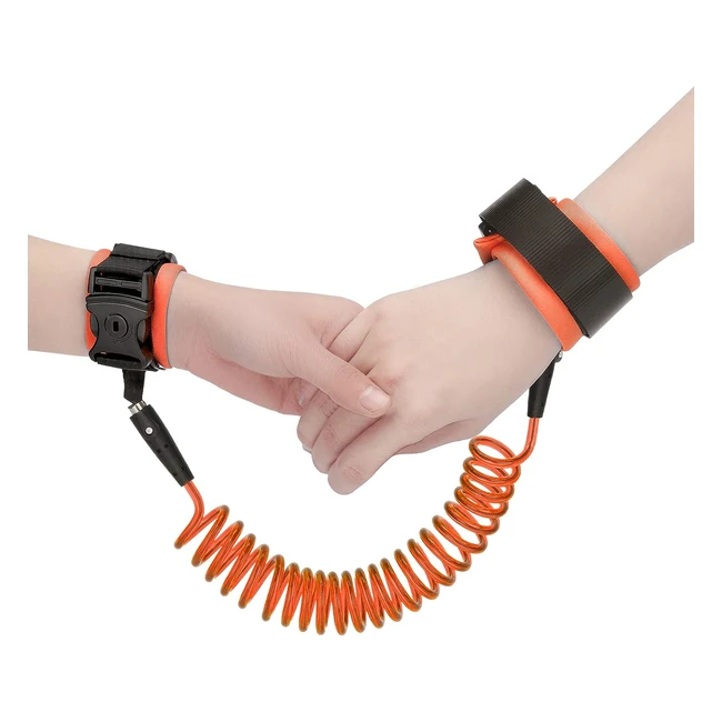 AnYFirst Anti Lost Wrist Link Baby Reins Toddler Reins for Walking - Travel Wrist Link Belt Child Leash with Key Lock - 360 Rotate Hand Harness - Orange