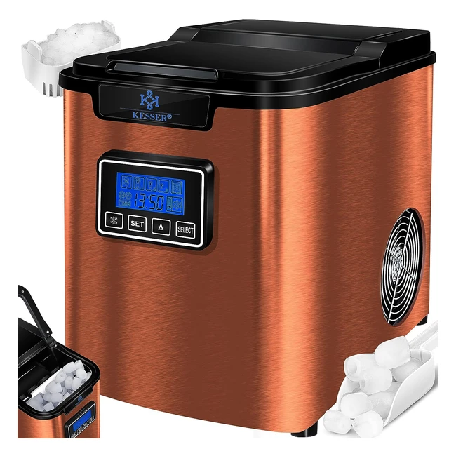 Kesser Eiswürfelbereiter Edelstahl 150W - 12kg/24h - 3 Würfelgrößen - Zubereitung in 7 Min