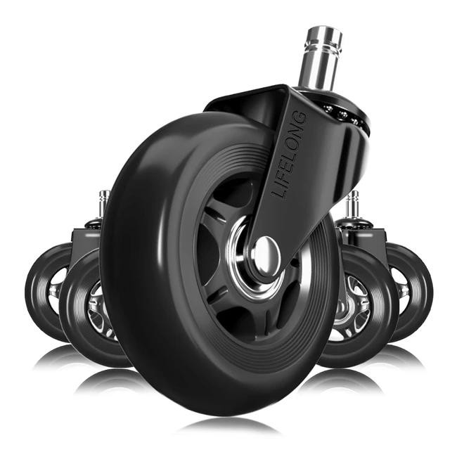 Office Chair Wheels Replacement Rubber Casters  Heavy-Duty  Quiet  Universal 