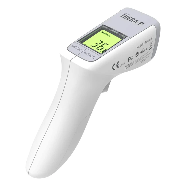 HoMedics Therap No Touch Infrared Thermometer - Instant Measurement, 15cm Distance, Three Colour Backlight