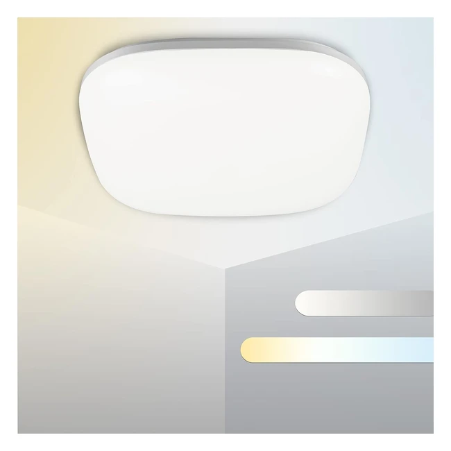 Hopha LED Bathroom Lights Ceiling IP65 Flush Fitting 18W 24W Selectable