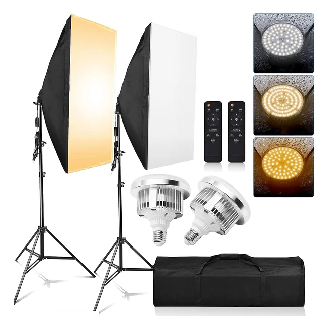 Yisitong Softbox Lighting Kit - 2x 85W 3200K/5600K Bicolor Dimmable LED Softbox