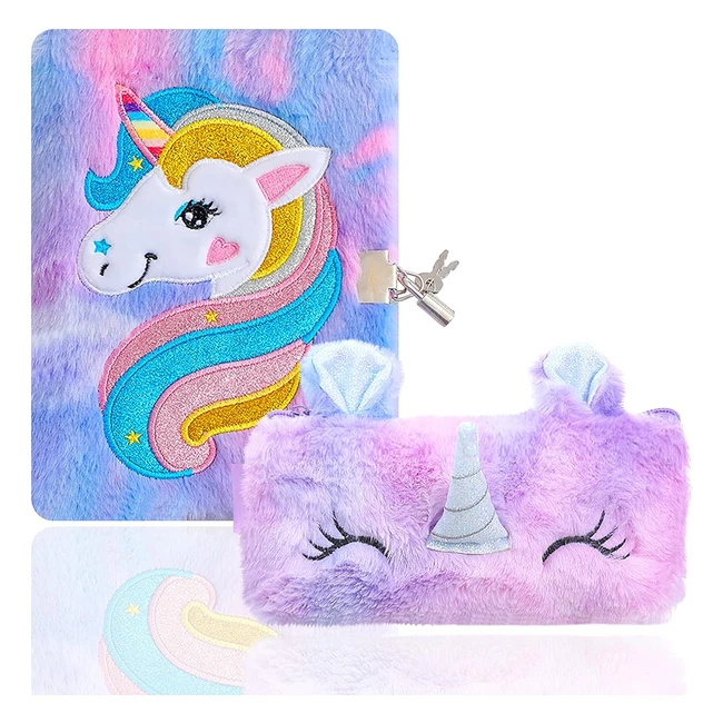 Diario segreto bambina unicorno in peluche con lucchetto - Regalo 6-12 anni