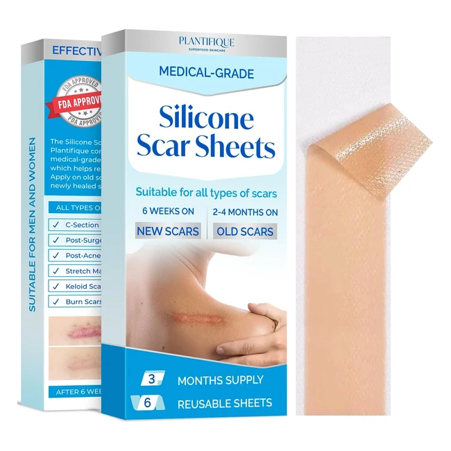 Pansement silicone cicatrice 6 pack 145 cm x 4 cm - Réduction des cicatrices anciennes et nouvelles
