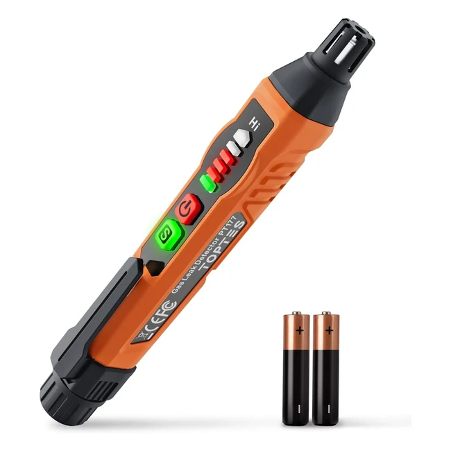 Détecteur de gaz naturel Toptes PT177 - Alarme sonore et visuelle - Portable - Pile incluse