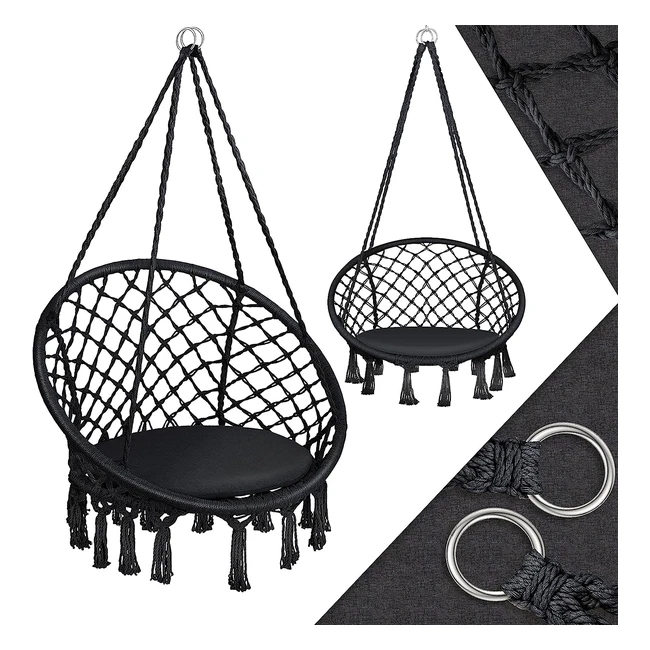 Fauteuil suspendu Kesser avec coussin - Chaise relaxante pour adultes et enfants - Charge max 150kg