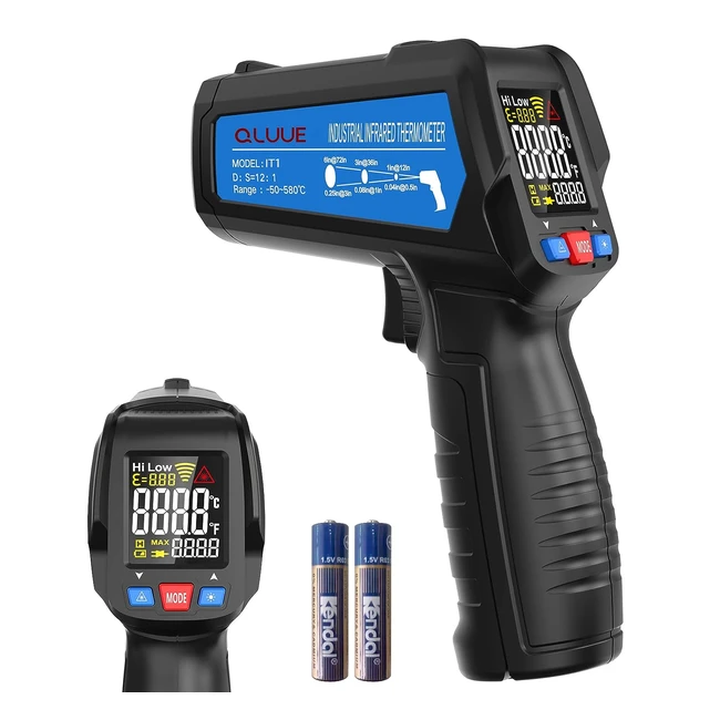 Thermomètre Infrarouge Sans Contact Qluue - Mesure Précise 58-1076°C - Idéal Cuisine, Réparations Domiciliaires et Industrie