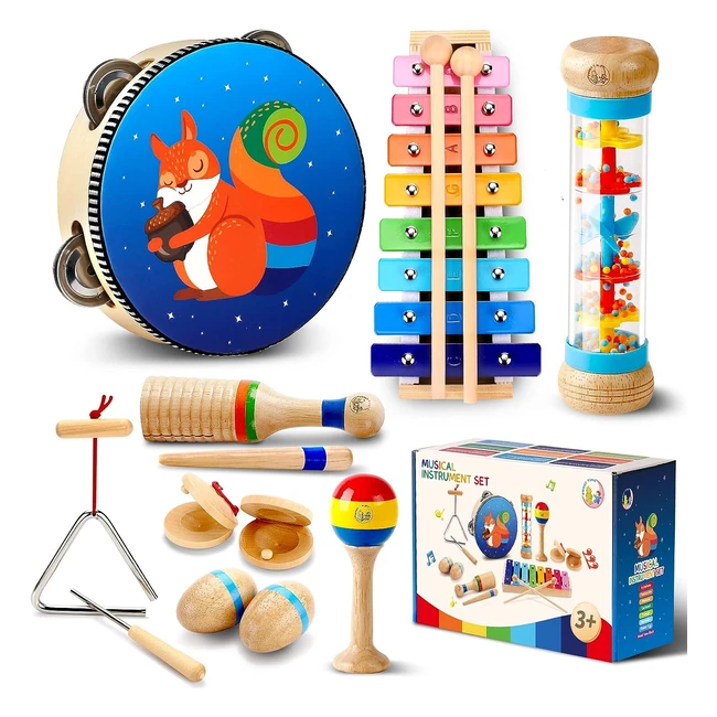 Sweet Time Kids Musical Instruments Set - Tambourine Xylophone - Educational Bab