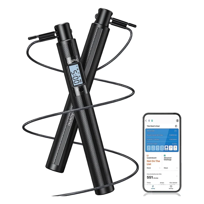 Renpho Skipping Rope - Smart Speed Rope for Beginners  Pros - Fitness with App 