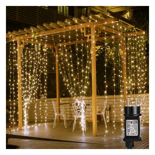 Rideau Lumineux Lepro 6m3m 594 LED Guirlande Sapin Noël Chaud 8 Modes